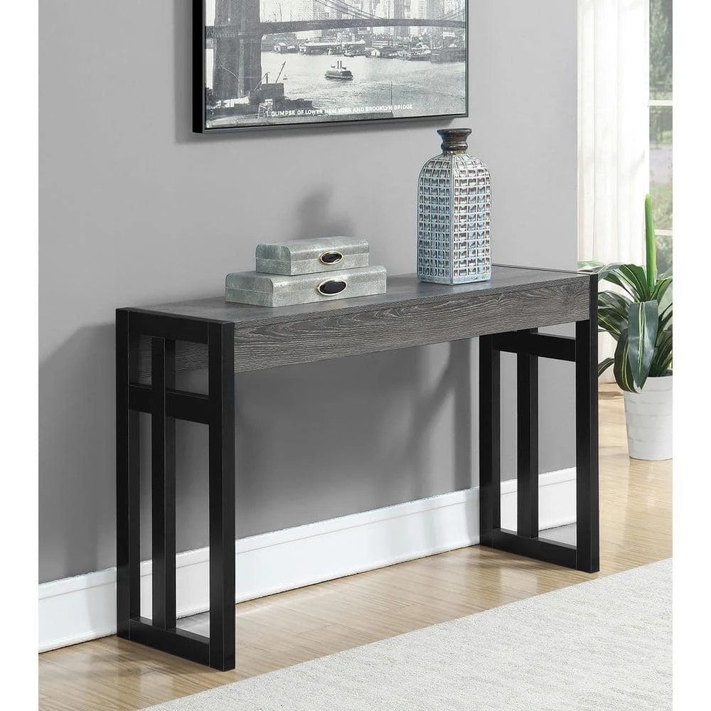 Monterey 50 in. Weathered Gray/Black Standard Rectangle Wood Console Table by Convenience Concepts 4 Monterey 50 in. Weathered Gray/Black Standard Rectangle Wood Console Table by Convenience Concepts - Image 2