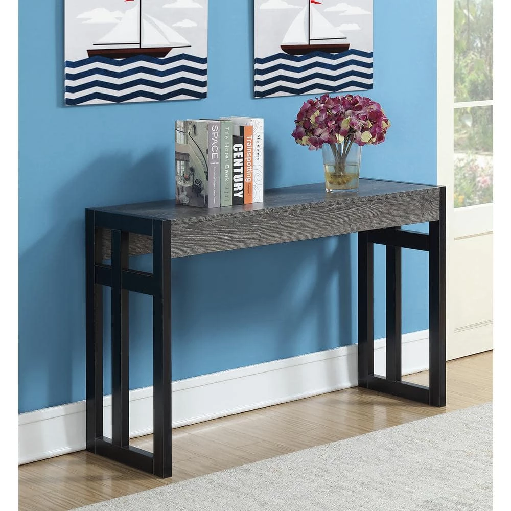 Monterey 50 in. Weathered Gray/Black Standard Rectangle Wood Console Table by Convenience Concepts 10 Monterey 50 in. Weathered Gray/Black Standard Rectangle Wood Console Table by Convenience Concepts - Image 8