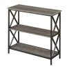 Tucson 29.25 in. Weathered Gray MDF 3-Shelf Accent Bookcase with Metal Frame by Convenience Concepts -Cheap Convenience Concepts Store weathered gray convenience concepts bookcases bookshelves r4 0234 64 1000