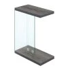 SoHo 10 in. Weathered Gray 24 in. C-Shape Particle Board End Table with Tempered Glass by Convenience Concepts -Cheap Convenience Concepts Store weathered gray convenience concepts c tables r4 0380 64 1000