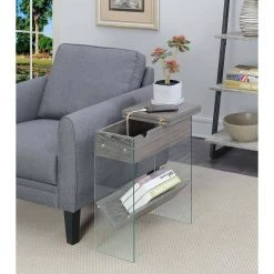 Soho 23.75 in. H Weathered Gray Electric Flip Top End Table by Convenience Concepts -Cheap Convenience Concepts Store weathered gray convenience concepts end side tables r4 0365 1f 1000