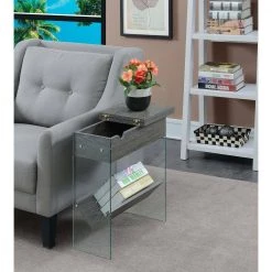 Soho 23.75 in. H Weathered Gray Electric Flip Top End Table by Convenience Concepts -Cheap Convenience Concepts Store weathered gray convenience concepts end side tables r4 0365 31 1000