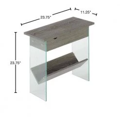 Soho 23.75 in. H Weathered Gray Electric Flip Top End Table by Convenience Concepts -Cheap Convenience Concepts Store weathered gray convenience concepts end side tables r4 0365 40 1000