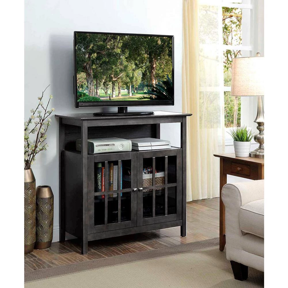 Designs2Go 19 in. Weathered Gray Wood TV Stand Fits TVs Up to 40 in. with Storage Doors by Convenience Concepts 9 Designs2Go 19 in. Weathered Gray Wood TV Stand Fits TVs Up to 40 in. with Storage Doors by Convenience Concepts - Image 7
