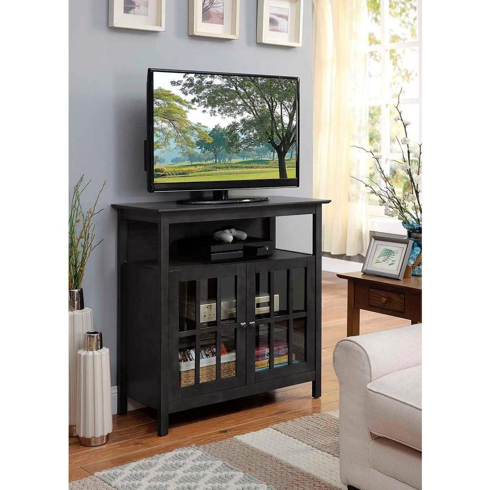 Designs2Go 19 in. Weathered Gray Wood TV Stand Fits TVs Up to 40 in. with Storage Doors by Convenience Concepts 6 Designs2Go 19 in. Weathered Gray Wood TV Stand Fits TVs Up to 40 in. with Storage Doors by Convenience Concepts - Image 4