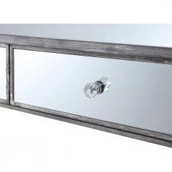 Gold Coast 42 in. Rectangle Weathered Gray MDF 2 Drawer Writing Desk with Mirrored Inlay by Convenience Concepts -Cheap Convenience Concepts Store weathered gray convenience concepts writing desks u12 178 c3 1000