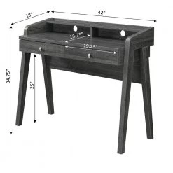 Newport 42 in. Rectangular Weathered Gray MDF 2 Drawer Writing Desk with Shelf by Convenience Concepts -Cheap Convenience Concepts Store weathered gray convenience concepts writing desks u14 241 c3 1000