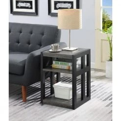 Monterey Weathered 24 in. H Gray and Black 3-Tier End Table by Convenience Concepts -Cheap Convenience Concepts Store weathered gray melamine black convenience concepts end side tables r4 0453 4f 1000