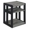 Monterey Weathered 24 in. H Gray and Black 3-Tier End Table by Convenience Concepts -Cheap Convenience Concepts Store weathered gray melamine black convenience concepts end side tables r4 0453 64 1000