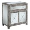 Gold Coast Vineyard 31.5 in. Weathered White Standard Rectangular Mirror Top Hall Console Table with Drawer and Cabinet by Convenience Concepts -Cheap Convenience Concepts Store weathered white convenience concepts console tables u12 111 64 1000