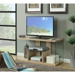 SoHo 48 in. Weathered White Particle Board TV Stand with 1 Drawer Fits TVs Up to 50 in. with Open Storage by Convenience Concepts -Cheap Convenience Concepts Store weathered white convenience concepts tv stands r4 0192 4f 1000