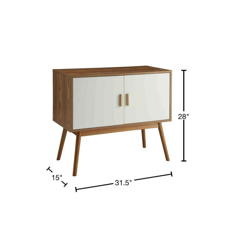 Olso 32 in. White/Natural Rectangle Wood Console Table with 2-Drawers by Convenience Concepts 5 Olso 32 in. White/Natural Rectangle Wood Console Table with 2-Drawers by Convenience Concepts - Image 3