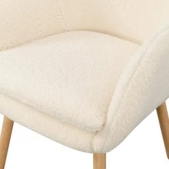 Take a Seat Charlotte Sherpa Polyester Wood Leg Accent Chair by Convenience Concepts -Cheap Convenience Concepts Store white convenience concepts accent chairs t1 117 1f 1000