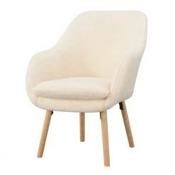 Take a Seat Charlotte Sherpa Polyester Wood Leg Accent Chair by Convenience Concepts