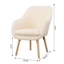 Take a Seat Charlotte Sherpa Polyester Wood Leg Accent Chair by Convenience Concepts -Cheap Convenience Concepts Store white convenience concepts accent chairs t1 117 fa 1000