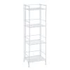 Xtra Storage 45 in. White Metal 4-Shelf Accent Bookcase with Folding Sides by Convenience Concepts -Cheap Convenience Concepts Store white convenience concepts bookcases bookshelves s10 113 64 1000