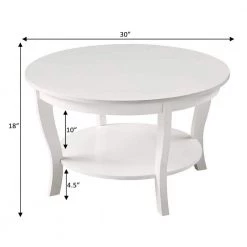 American Heritage 18 in. H White Round Coffee Table by Convenience Concepts -Cheap Convenience Concepts Store white convenience concepts coffee tables r6 361 c3 1000