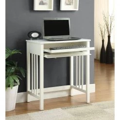 Designs2Go Mission 26 in. Rectangular White Wood Writing Desk with Keyboard Tray by Convenience Concepts -Cheap Convenience Concepts Store white convenience concepts computer desks r7 111 77 1000