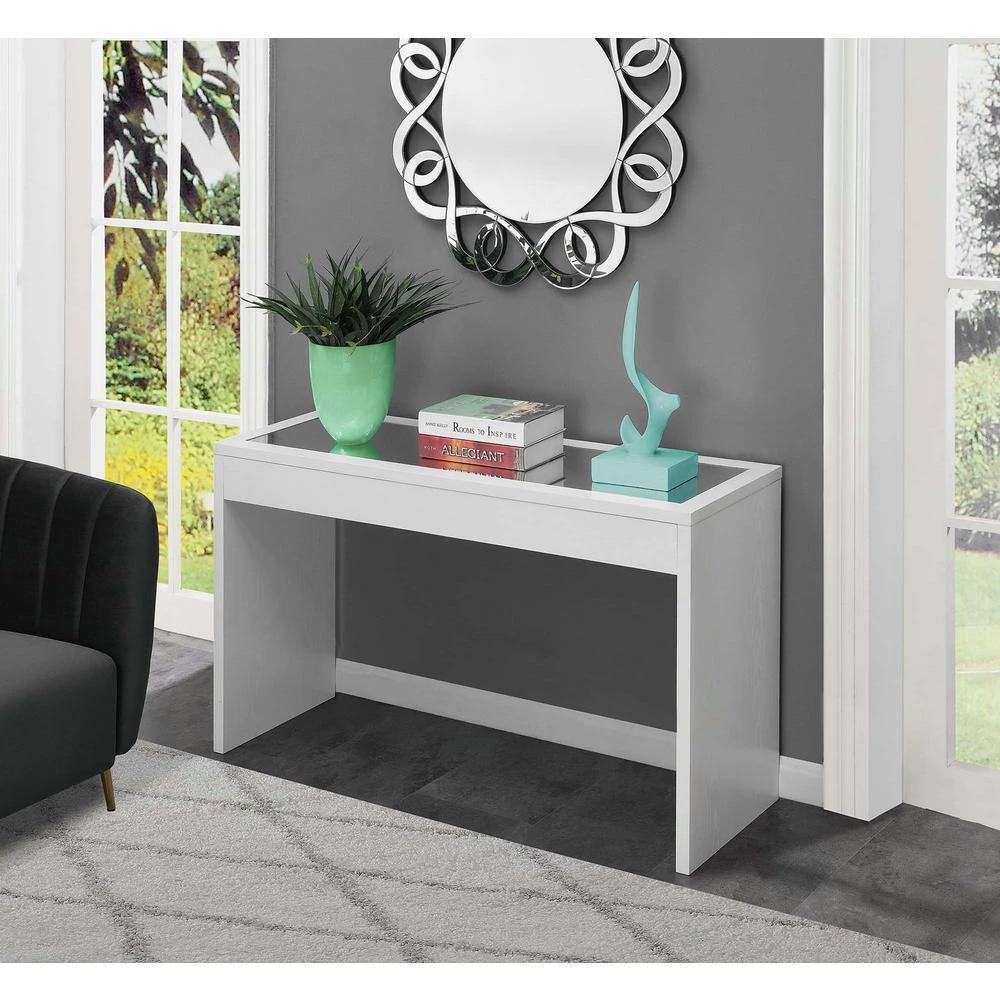 Northfield 48 in. White Standard Height Rectangular Mirror Top Console Table by Convenience Concepts 7 Northfield 48 in. White Standard Height Rectangular Mirror Top Console Table by Convenience Concepts - Image 5