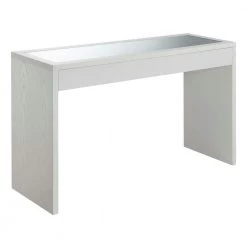 Northfield 48 in. White Standard Height Rectangular Mirror Top Console Table by Convenience Concepts
