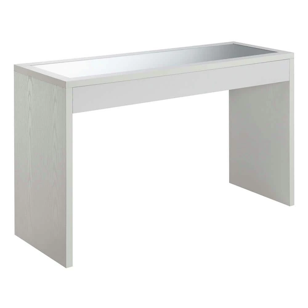Northfield 48 in. White Standard Height Rectangular Mirror Top Console Table by Convenience Concepts 3 Northfield 48 in. White Standard Height Rectangular Mirror Top Console Table by Convenience Concepts