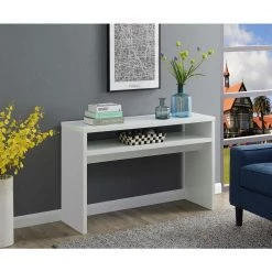 Northfield 48 in. White Standard Height Rectangular Particle Board Top Console Table with Shelf by Convenience Concepts -Cheap Convenience Concepts Store white convenience concepts console tables r4 0424 31 1000