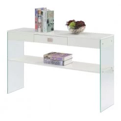 SoHo 47.5 in. White Standard Height Rectangular Particle BoardTop Console Table with Glass Sides by Convenience Concepts -Cheap Convenience Concepts Store white convenience concepts console tables r4 0489 e1 1000