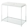 Palm Beach 35 in. White Standard Rectangle Glass Console Table with Shelves by Convenience Concepts -Cheap Convenience Concepts Store white convenience concepts console tables s11 111 64 1000