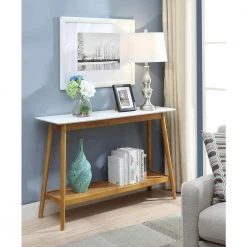 Oslo 48 in. White Standard Rectangle Wood Console Table with Shelves by Convenience Concepts 9 Oslo 48 in. White Standard Rectangle Wood Console Table with Shelves by Convenience Concepts -Cheap Convenience Concepts Store white convenience concepts console tables s20 210 31 1000