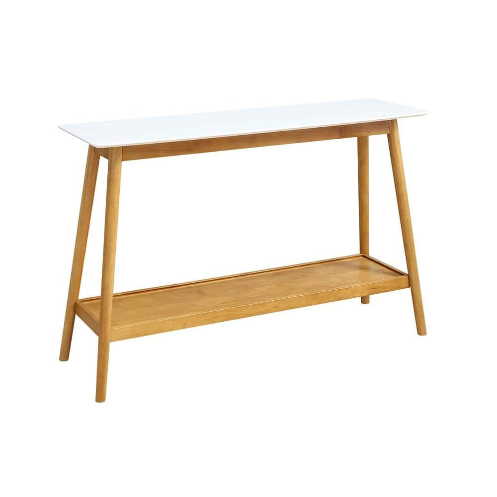 Oslo 48 in. White Standard Rectangle Wood Console Table with Shelves by Convenience Concepts 3 Oslo 48 in. White Standard Rectangle Wood Console Table with Shelves by Convenience Concepts