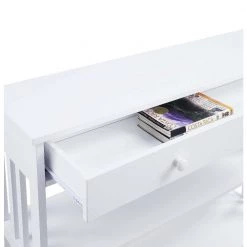 Mission 39.5 in. White Standard Height Rectangular Wood Top Console Table with 1-Drawer and Shelf by Convenience Concepts 10 Mission 39.5 in. White Standard Height Rectangular Wood Top Console Table with 1-Drawer and Shelf by Convenience Concepts -Cheap Convenience Concepts Store white convenience concepts console tables s20 338 77 1000