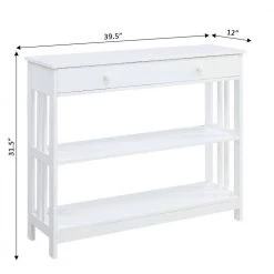 Mission 39.5 in. White Standard Height Rectangular Wood Top Console Table with 1-Drawer and Shelf by Convenience Concepts 11 Mission 39.5 in. White Standard Height Rectangular Wood Top Console Table with 1-Drawer and Shelf by Convenience Concepts -Cheap Convenience Concepts Store white convenience concepts console tables s20 338 c3 1000