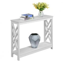 Titan 39.5 in. L x 31.75 in. H White Rectangular MDF Console Table with Shelf by Convenience Concepts 12 Titan 39.5 in. L x 31.75 in. H White Rectangular MDF Console Table with Shelf by Convenience Concepts -Cheap Convenience Concepts Store white convenience concepts console tables s20 410 c3 1000
