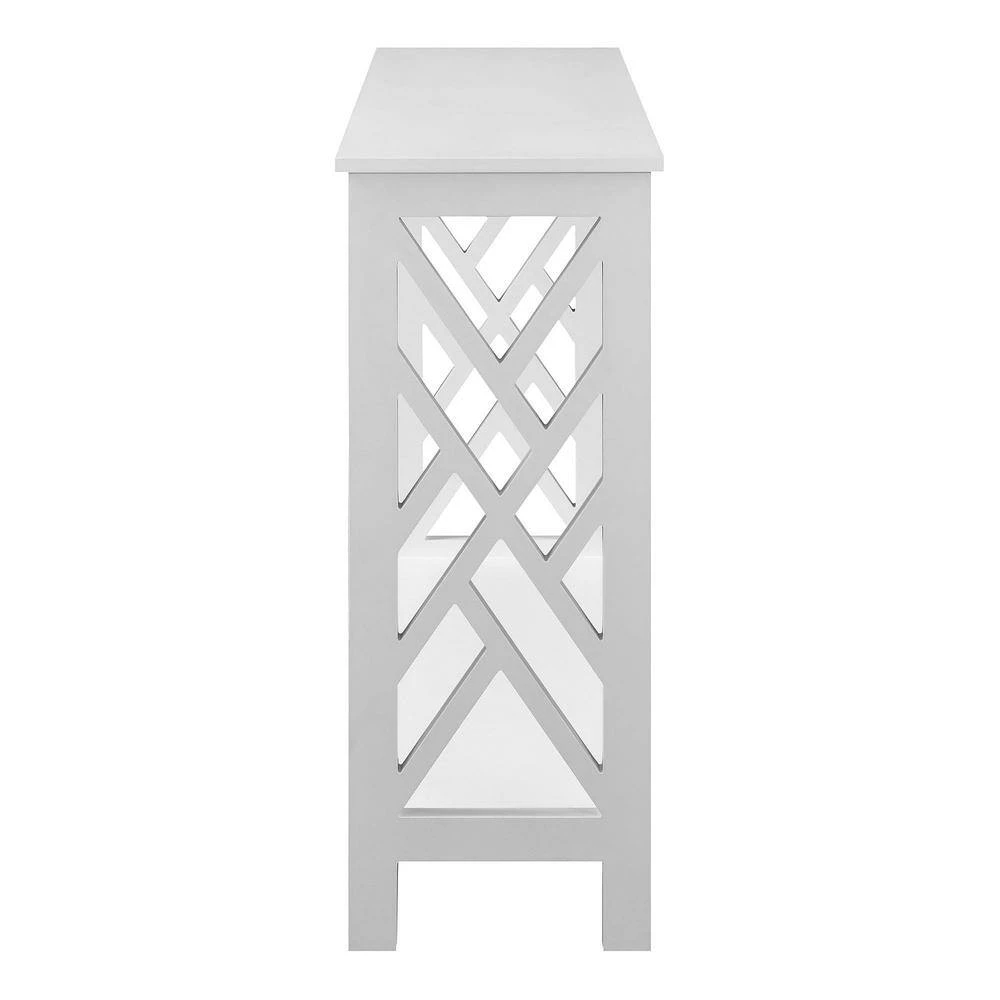 Titan 39.5 in. L x 31.75 in. H White Rectangular MDF Console Table with Shelf by Convenience Concepts 4 Titan 39.5 in. L x 31.75 in. H White Rectangular MDF Console Table with Shelf by Convenience Concepts - Image 2