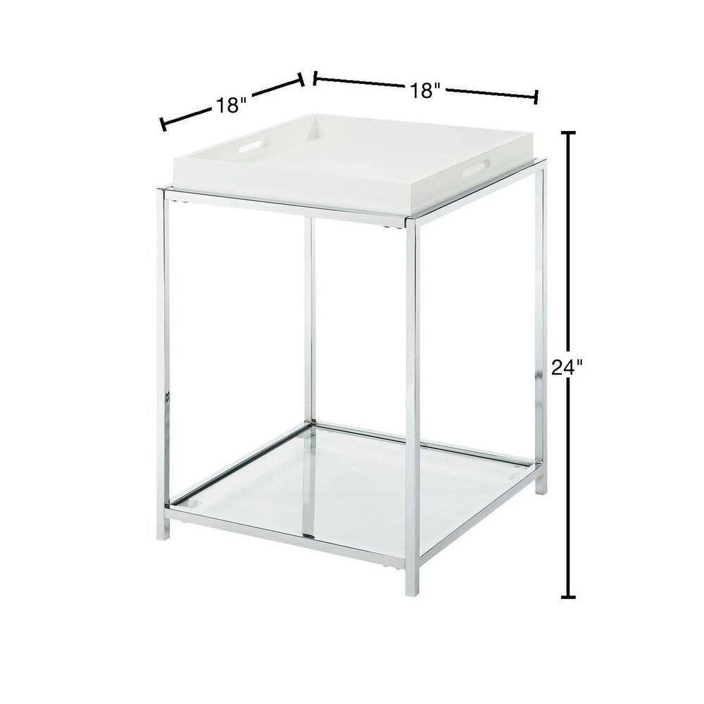Palm Beach White End Table by Convenience Concepts 5 Palm Beach White End Table by Convenience Concepts - Image 3