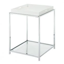 Palm Beach White End Table by Convenience Concepts