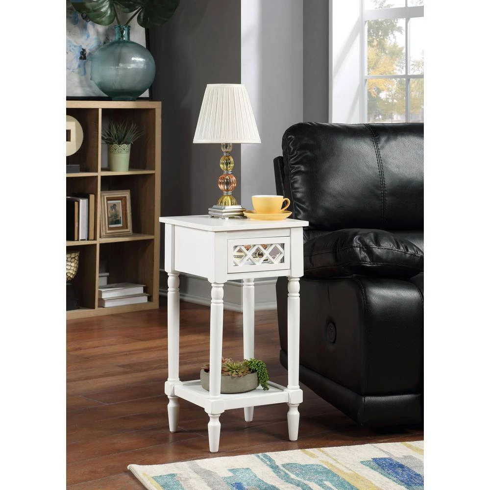 French Country White Khloe Deluxe Accent Table by Convenience Concepts 8 French Country White Khloe Deluxe Accent Table by Convenience Concepts - Image 6
