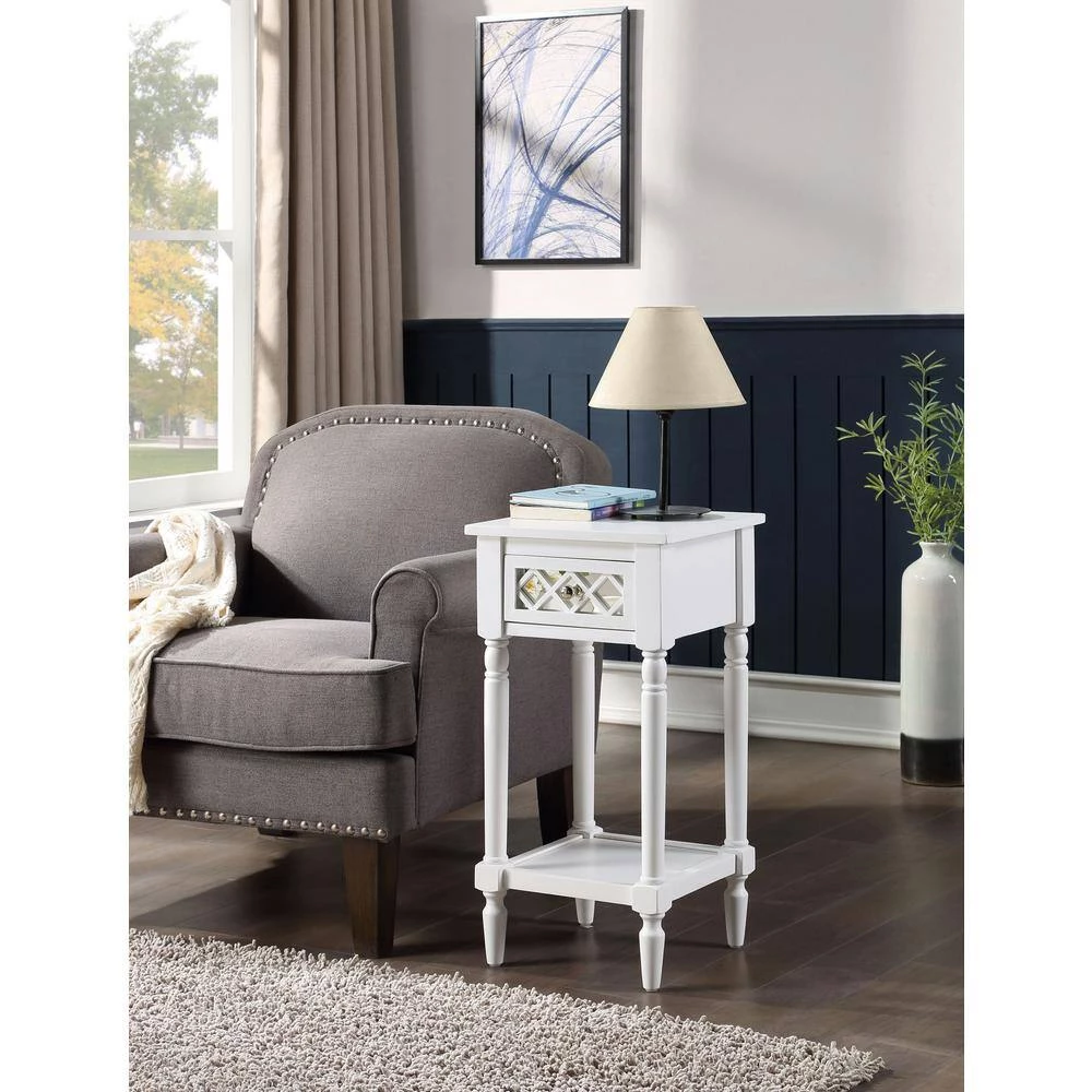 French Country White Khloe Deluxe Accent Table by Convenience Concepts 9 French Country White Khloe Deluxe Accent Table by Convenience Concepts - Image 7
