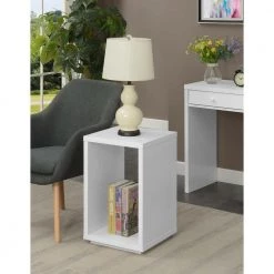 Northfield Admiral 15.5 in. W x 24 in. H White Square Particle Board End Table with Shelf by Convenience Concepts -Cheap Convenience Concepts Store white convenience concepts end side tables r4 0570 31 1000