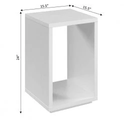 Northfield Admiral 15.5 in. W x 24 in. H White Square Particle Board End Table with Shelf by Convenience Concepts -Cheap Convenience Concepts Store white convenience concepts end side tables r4 0570 4f 1000