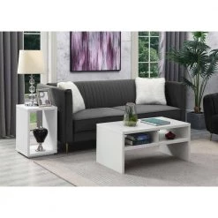 Northfield Admiral 15.5 in. W x 24 in. H White Square Particle Board End Table with Shelf by Convenience Concepts -Cheap Convenience Concepts Store white convenience concepts end side tables r4 0570 d4 1000