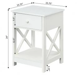Oxford 15.75 in. White Standard Height Square Wood End Table with 1-Drawer and Shelf by Convenience Concepts 12 Oxford 15.75 in. White Standard Height Square Wood End Table with 1-Drawer and Shelf by Convenience Concepts -Cheap Convenience Concepts Store white convenience concepts end side tables s25 126 c3 1000