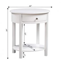 Classic Accents Cypress 24 in. White Standard Oval Wood End Table with 1-Drawer and Shelf by Convenience Concepts 11 Classic Accents Cypress 24 in. White Standard Oval Wood End Table with 1-Drawer and Shelf by Convenience Concepts -Cheap Convenience Concepts Store white convenience concepts end side tables v2 102 c3 1000