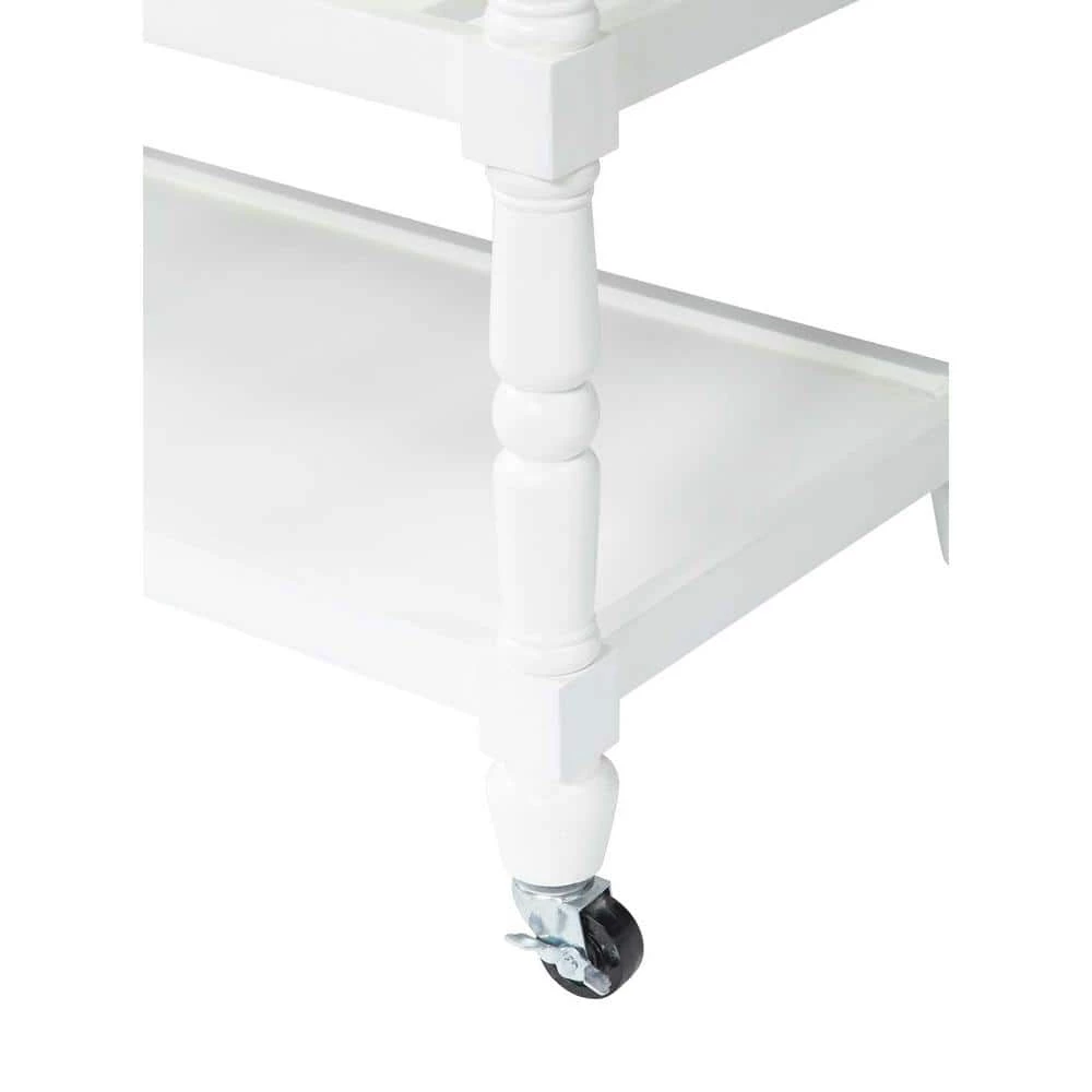 French Country White Steel Top Kitchen Cart with Towel Bar by Convenience Concepts 9 French Country White Steel Top Kitchen Cart with Towel Bar by Convenience Concepts - Image 7