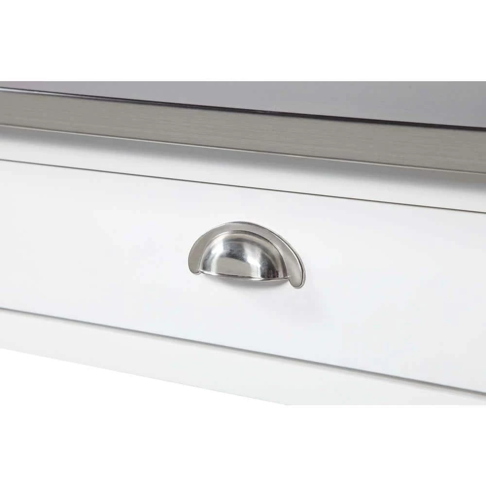 French Country White Steel Top Kitchen Cart with Towel Bar by Convenience Concepts 7 French Country White Steel Top Kitchen Cart with Towel Bar by Convenience Concepts - Image 5