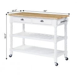 French Country White 3-Tier Cart with Butcher Block Top and Drawers by Convenience Concepts 14 French Country White 3-Tier Cart with Butcher Block Top and Drawers by Convenience Concepts -Cheap Convenience Concepts Store white convenience concepts kitchen carts v2 240 1f 1000