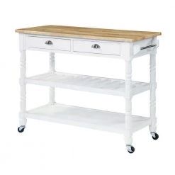 French Country White 3-Tier Cart with Butcher Block Top and Drawers by Convenience Concepts 13 French Country White 3-Tier Cart with Butcher Block Top and Drawers by Convenience Concepts -Cheap Convenience Concepts Store white convenience concepts kitchen carts v2 240 4f 1000