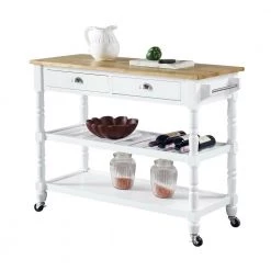French Country White 3-Tier Cart with Butcher Block Top and Drawers by Convenience Concepts 12 French Country White 3-Tier Cart with Butcher Block Top and Drawers by Convenience Concepts -Cheap Convenience Concepts Store white convenience concepts kitchen carts v2 240 c3 1000