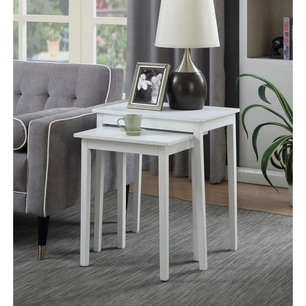American Heritage White Nesting End Tables (Set of 2) by Convenience Concepts 5 American Heritage White Nesting End Tables (Set of 2) by Convenience Concepts - Image 3