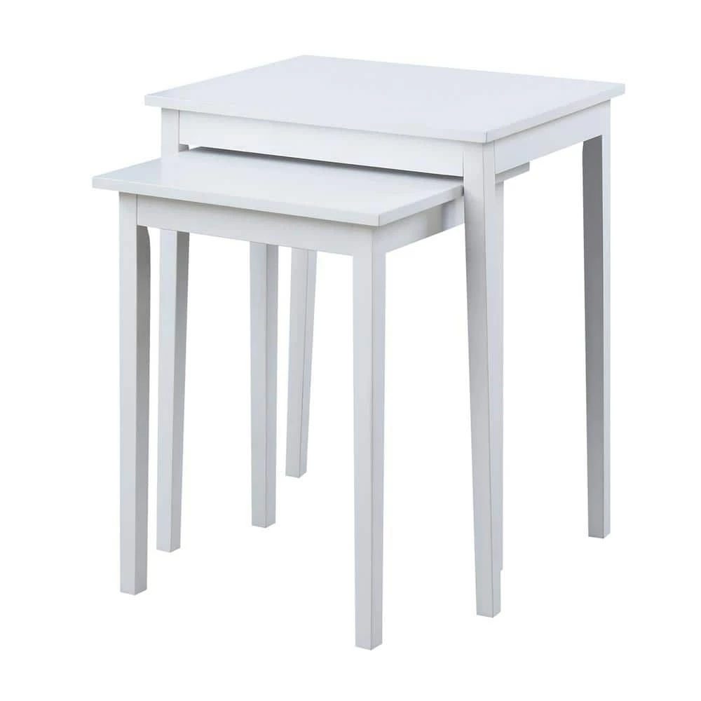 American Heritage White Nesting End Tables (Set of 2) by Convenience Concepts 3 American Heritage White Nesting End Tables (Set of 2) by Convenience Concepts